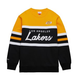 Mitchell & Ness Los Gorgeous Angeles Lakers Women's Gold Hardwood Classics Pullover Sweatshirt
