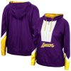 Mitchell Trendy & Ness Los Angeles Lakers Women's Purple Half Zip Windbreaker 2.0 Hoodie