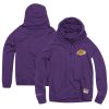 Mitchell & Ness Los Angeles Lakers Women's Purple Hardwood Classics Funnel Unique Neck Fleece Pullover Sweatshirt