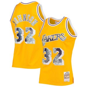 Mitchell & Ness Magic Johnson Los Angeles Lakers Gold 1984/85 Hardwood Classics NBA 75th Anniversary Trendy Diamond Swingman Jersey