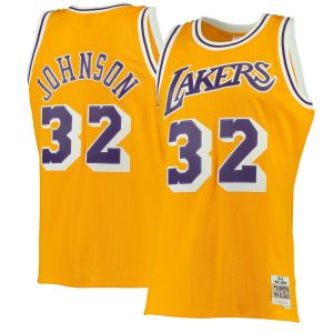 Mitchell & Ness Magic Johnson Los Stylish Angeles Lakers Gold 1984/85 Hardwood Classics Swingman Jersey