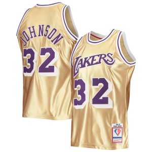 Mitchell & Ness Magic Johnson Los Angeles Fabulous Lakers Gold 75th Anniversary 1984/85 Hardwood Classics Swingman Jersey