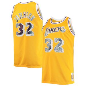 Mitchell & Ness Magic Johnson Trendy Los Angeles Lakers Gold Big & Tall 1984/85 NBA 75th Anniversary Diamond Swingman Jersey