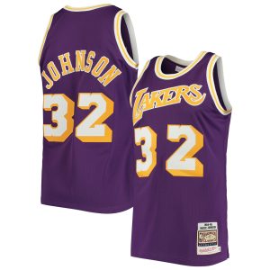 Mitchell & Ness Magic Johnson Los Gorgeous Angeles Lakers Purple 1984/85 Hardwood Classics Authentic Jersey