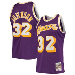 Mitchell & Ness Magic Johnson Los Angeles Lakers Purple 1984/85 Hardwood Classics Swingman Jersey Stylish