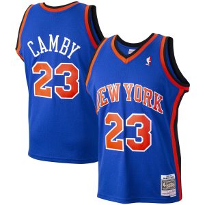 Mitchell & Stylish Ness Marcus Camby New York Knicks Blue 1998/99 Hardwood Classics Swingman Jersey