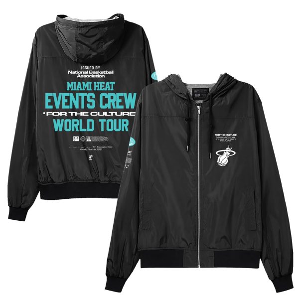 Mitchell & Ness Elegant Miami Heat Black Crew Full Zip Jacket