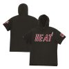 Mitchell & Ness Miami Heat Black Premium Game Day Short Sleeve Pullover Hoodie