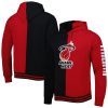 Mitchell & Ness Miami Heat Black/Red Trendy Hardwood Classics Split Pullover Hoodie