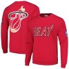 Mitchell Unique & Ness Miami Heat Red Hardwood Classics There and Back Pullover Sweatshirt
