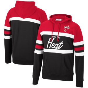 Mitchell & Ness Miami Heat Red/Black Head Gorgeous Coach Pullover Hoodie