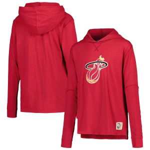 Mitchell & Ness Miami Heat Unique Youth Red Hardwood Classics Legendary Slub Lightweight Pullover Hoodie
