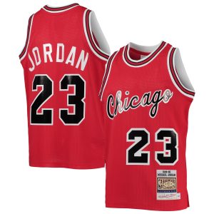 Mitchell & Ness Michael Jordan Chicago Bulls Youth Elegant Red 1984/85 Hardwood Classics Authentic Jersey