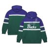 Mitchell & Ness Milwaukee Bucks Green/Purple Premium Head Coach Pullover Hoodie