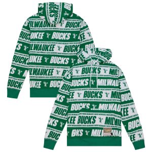 Mitchell & Ness Milwaukee Bucks Hunter Green Hardwood Classics Teamwrap Fabulous Pullover Hoodie
