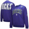 Mitchell & Ness Milwaukee Bucks Purple Hardwood Classics Trendy There & Back 2.0 Vintage Pullover Sweatshirt