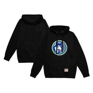 Mitchell & Ness Minnesota Timberwolves Black Trendy Hardwood Classics Vintage Logo Pullover Hoodie