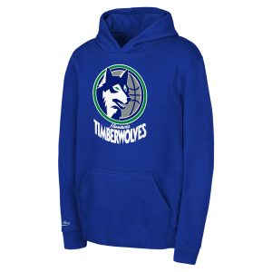 Mitchell Elegant & Ness Minnesota Timberwolves Preschool Blue Retro Logo Pullover Hoodie