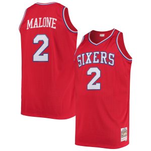 Mitchell & Ness Moses Malone Philadelphia 76ers Red Stylish 1982/83 Big & Tall Hardwood Classics Swingman Jersey