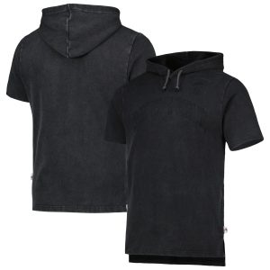 Mitchell & Ness Premium New York Knicks Black Tonal Short Sleeve Pullover Hoodie