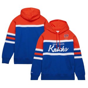 Mitchell & Ness New York Knicks Blue Big & Trendy Tall Hardwood Classics Head Coach Pullover Hoodie
