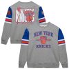 Mitchell & Ness New York Knicks Heather Gray Hardwood Classics All Over 4.0 Premium Pullover Sweatshirt