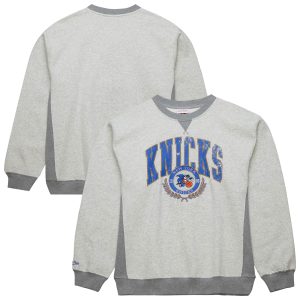Mitchell & Ness Fabulous New York Knicks Heather Gray Vintage Logo Pullover Sweatshirt