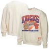 Mitchell & Ness New York Knicks Women's Cream Brush Bucket Pullover Fabulous Sweatshirt