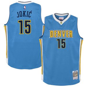 Mitchell & Ness Nikola Jokic Denver Nuggets Youth Light Stylish Blue 2016/17 Hardwood Classics Swingman Jersey