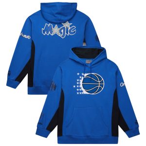 Mitchell & Ness Orlando Eye - catching Magic Blue Hardwood Classics Team Origins Fleece Pullover Hoodie