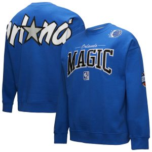Mitchell & Ness Orlando Magic Blue Hardwood Classics Premium There & Back 2.0 Vintage Pullover Sweatshirt
