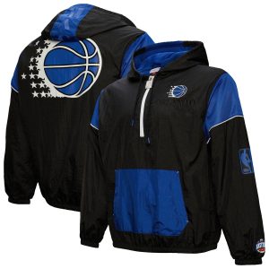 Mitchell & Ness Eye - catching Orlando Magic Unisex Black Hardwood Classics Team OG 3.0 Anorak Half Zip Windbreaker Jacket