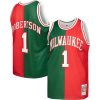 Mitchell Stylish & Ness Oscar Robertson Milwaukee Bucks Green/Red Hardwood Classics 1971/72 Split Swingman Jersey