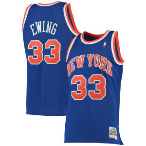 Mitchell & Ness Patrick Ewing New York Knicks Blue 1991/92 Big & Premium Tall Hardwood Classics Swingman Jersey