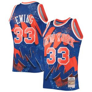 Mitchell & Ness Patrick Ewing New York Knicks Blue Hardwood Classics 1991/92 Hyper Unique Hoops Swingman Jersey