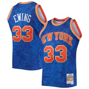 Mitchell & Ness Patrick Ewing New York Knicks Blue Hardwood Classics Trendy 1991/92 Lunar New Year Swingman Jersey