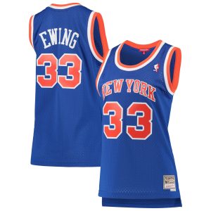 Mitchell & Ness Patrick Stylish Ewing New York Knicks Women's Blue 1991/92 Hardwood Classics Swingman Jersey