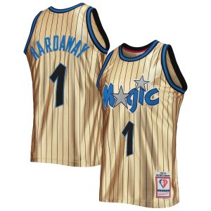 Mitchell & Fabulous Ness Penny Hardaway Orlando Magic Gold 75th Anniversary 1993/94 Hardwood Classics Swingman Jersey