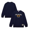 Mitchell & Ness Philadelphia 76ers Navy Hardwood Elegant Classics Collegiate Fleece Pullover Sweatshirt