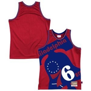 Mitchell & Ness Philadelphia 76ers Eye - catching Red Hardwood Classics Blown Out Fashion Jersey