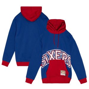 Mitchell & Ness Philadelphia Elegant 76ers Royal Hardwood Classics Big Face 5.0 Pullover Hoodie