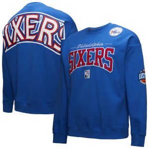 Mitchell & Ness Philadelphia 76ers Royal Hardwood Classics There & Back 2.0 Vintage Pullover Sweatshirt Fabulous