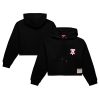 Mitchell & Ness Philadelphia Stylish 76ers Women's Black Hardwood Classics Cropped Pullover Hoodie