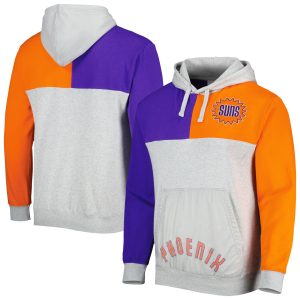 Mitchell & Ness Phoenix Eye - catching Suns Heather Gray Tie Breaker Pullover Hoodie