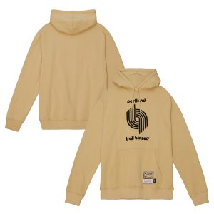 Mitchell & Ness Portland Trail Blazers Gorgeous Khaki Hardwood Classics Pullover Hoodie