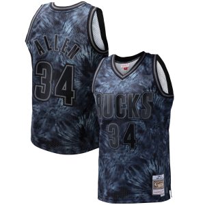 Mitchell & Ness Ray Elegant Allen Milwaukee Bucks Black Hardwood Classics 1996/97 Tie Dye Swingman Jersey