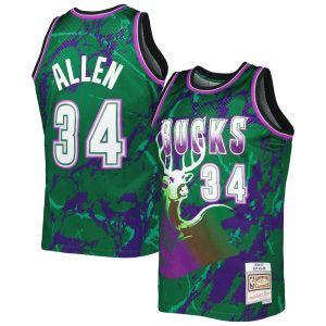 Mitchell & Ness Ray Allen Milwaukee Bucks Green Stylish 1996/97 Hardwood Classics Marble Swingman Jersey