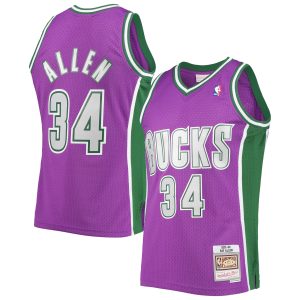 Mitchell Fabulous & Ness Ray Allen Milwaukee Bucks Purple 2001/02 Hardwood Classics Swingman Jersey