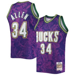 Mitchell Eye - catching & Ness Ray Allen Milwaukee Bucks Purple Hardwood Classics 2000/01 Lunar New Year Swingman Jersey