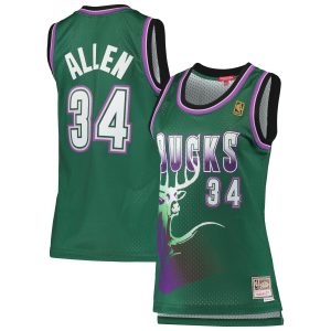 Mitchell & Ness Ray Allen Milwaukee Bucks Women's Green 1996/97 Hardwood Stylish Classics Swingman Jersey
